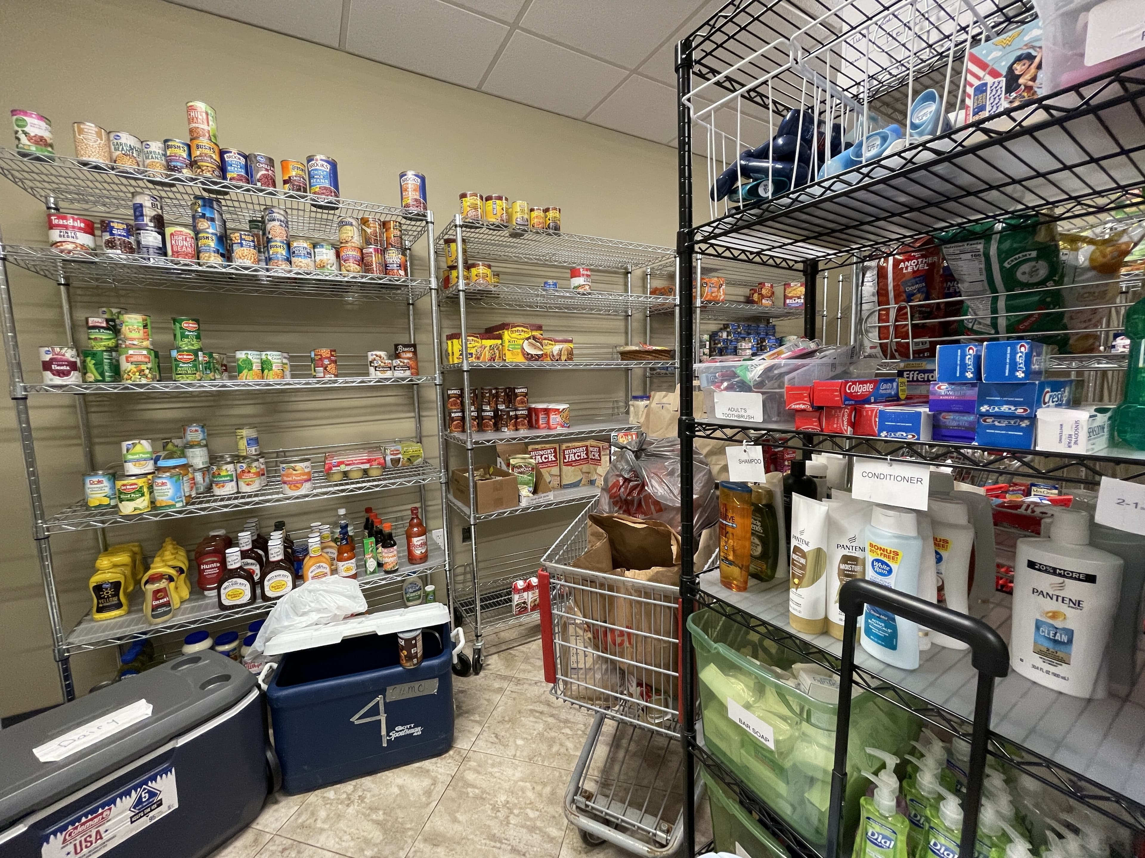 Food pantry shelves
